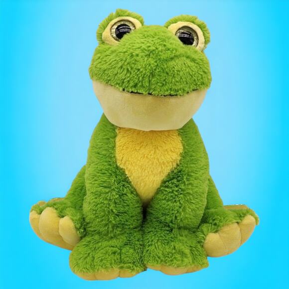 Teddy Mountain Green 12" Frog Soothing Weighted Plush Stuffed Toy Secret Pocket - Picture 1 of 10